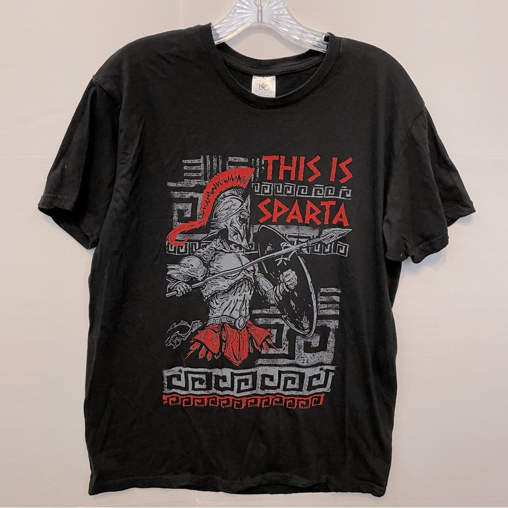 Y2K B & C This is Sparta Movie Red Black Graphic Tee Shirt Sz XL